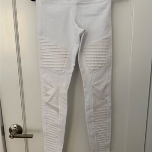 Alo - White Moto Leggings